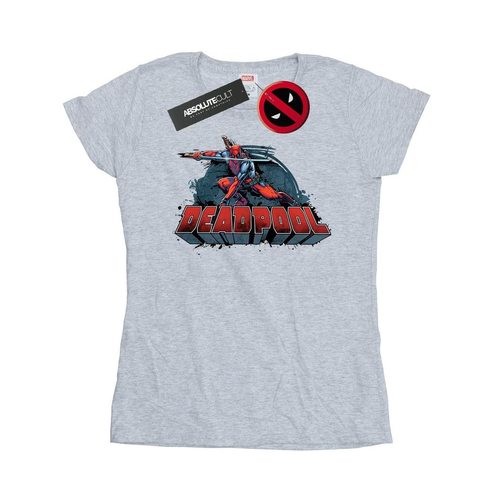 Marvel Womens/Ladies Deadpool Sword Logo Cotton T-Shirt