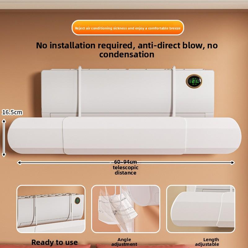 Universal Adjustable Air Conditioner Deflector Anti Direct Blowing Wind Shield Retractable Wall Mounted Confinement Guide Baffle