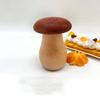 Creative and Practical Solid Wood Toothpick Tube, Household Toothpick Box, Black Walnut and Beech Wood Double Panel Wooden Cute Mushroom Toothpick Can