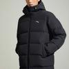 Anta FW22 Сплошной цвет с принтом логотипа, длинный пуховик на молнии с капюшоном, мужская верхняя одежда, черный 952247976-2