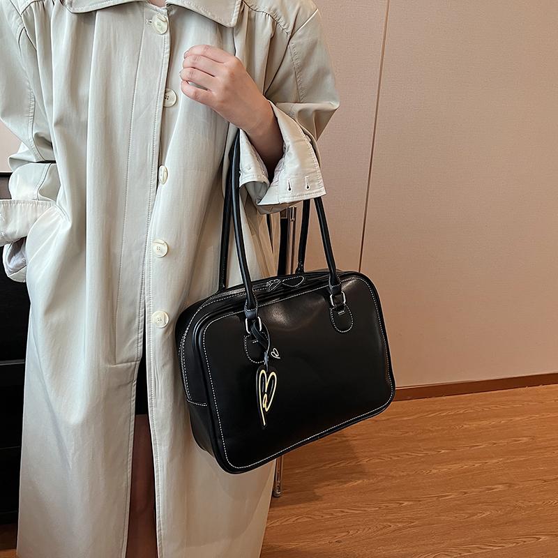 Новые осенние вместительные женские сумки с улучшенной текстурой, однотонные, с хорошим внешним видом, простые, универсальные сумки через плечо