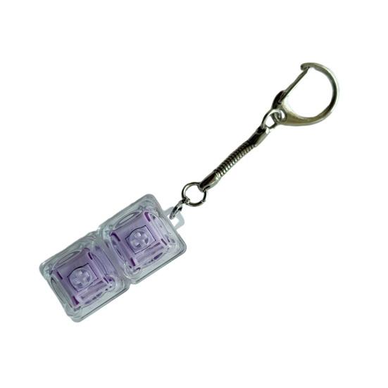 Keyboard Fidget Toy 2-in-1 Keyboard Decompression Button Finger Clicker Toy 2-Keys Fidget Keychain Work Travel Stress Relief Desk Toy