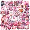 50 Pink Wedding Graffiti Stickers Guitar Notebook Suitcase DIY Waterproof Stickers