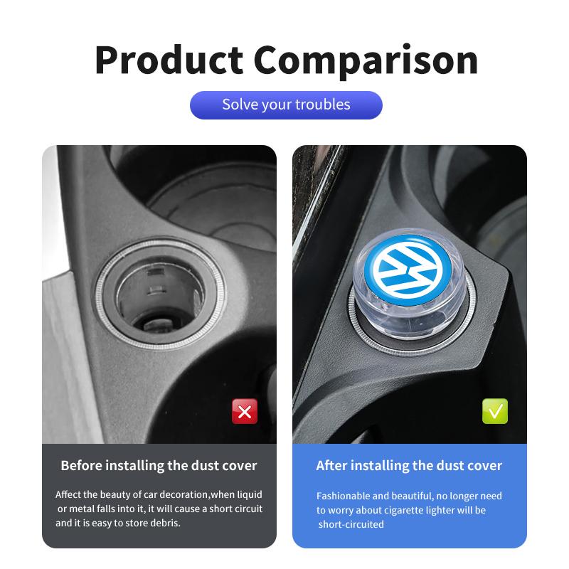 Car Cigarette Lighter Dust Cover Dustproof Cap Accessories For Volkswagen VW Scirocco Jetta Beetle Golf 4 5 6 Passat Polo B5 zk7