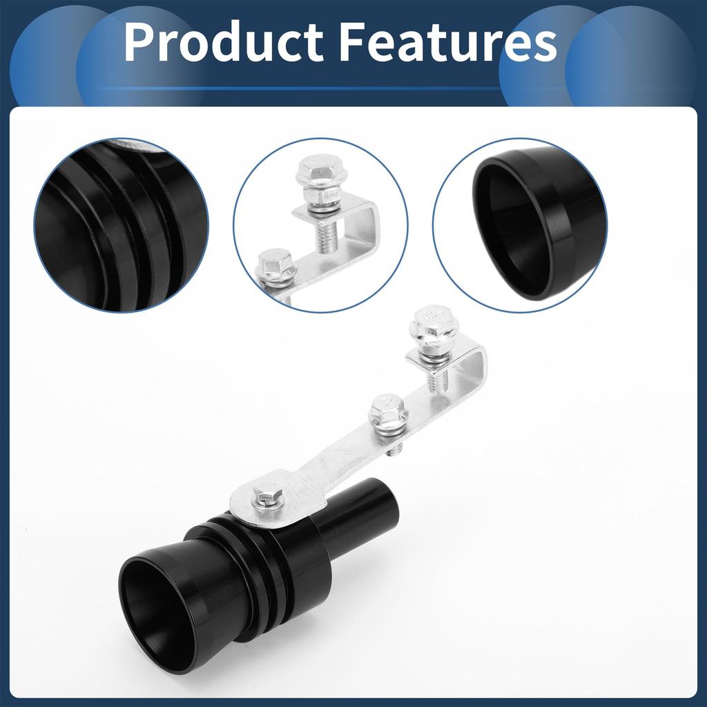 INFINAUTO Turbo Sound Exhaust Muffler Pipe Whistle Rear Tail Pipe XL Vehicle Bike Frame Manufacturer Aluminum Black 1 Set