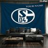 FC Schalke 04 Custom Name Wall Tapestry Aesthetic Wall Hanging Printed Fabric Blanket Decorative Tapestries for Bedroom Living Room Home Decor