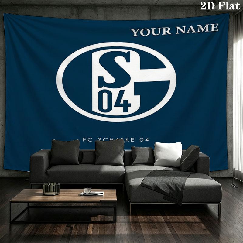 FC Schalke 04 Custom Name Wall Tapestry Aesthetic Wall Hanging Printed Fabric Blanket Decorative Tapestries for Bedroom Living Room Home Decor