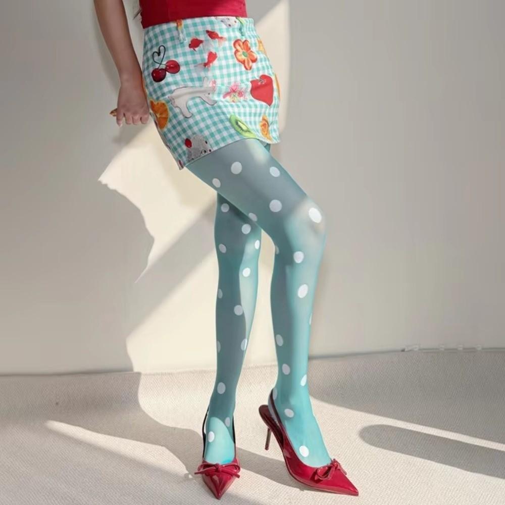 Translucent Polka Dot Tights Ultra-thin Printed Pantyhose Sheer Pantyhose JK Skirt Accessories