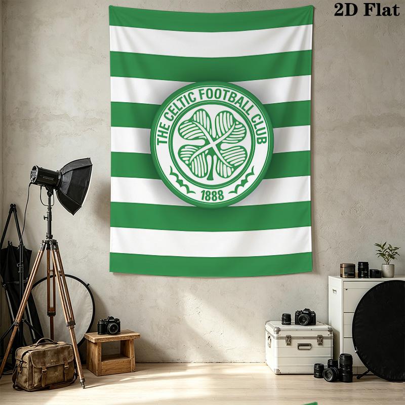 Celtic Football Club Wall Tapestry Aesthetic Wall Hanging Printed Fabric Blanket Decorative Tapestries For Bedroom Living Room Home Decor