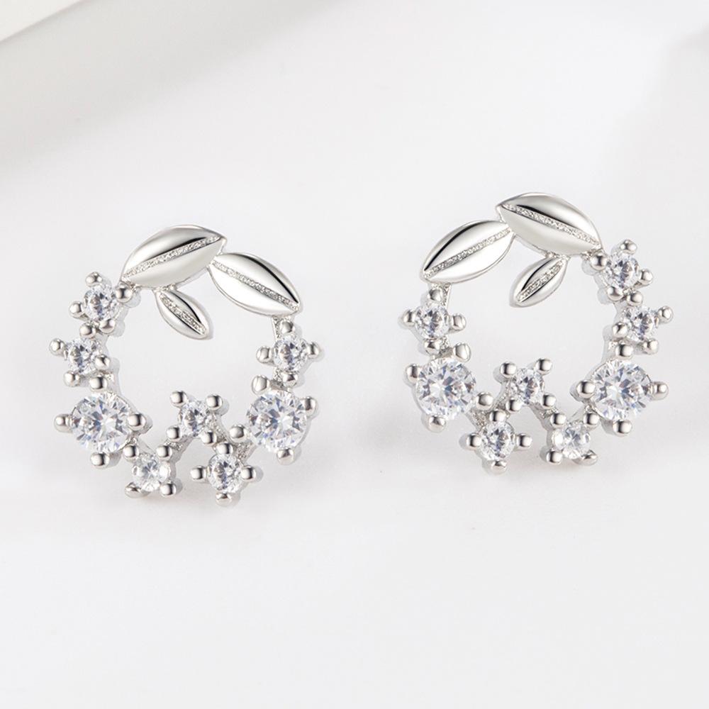 Серьги-гвоздики в виде листьев абрикоса, женские серьги-гвоздики в виде цветов, инкрустированные бриллиантами, элегантность, темперамент, высококачественные серьги принцессы