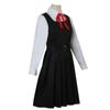 Anime Chainsaw Man Cosplay Mitaka Asa Costume Dress Black Red Tie Women Uniform Halloween Clothes