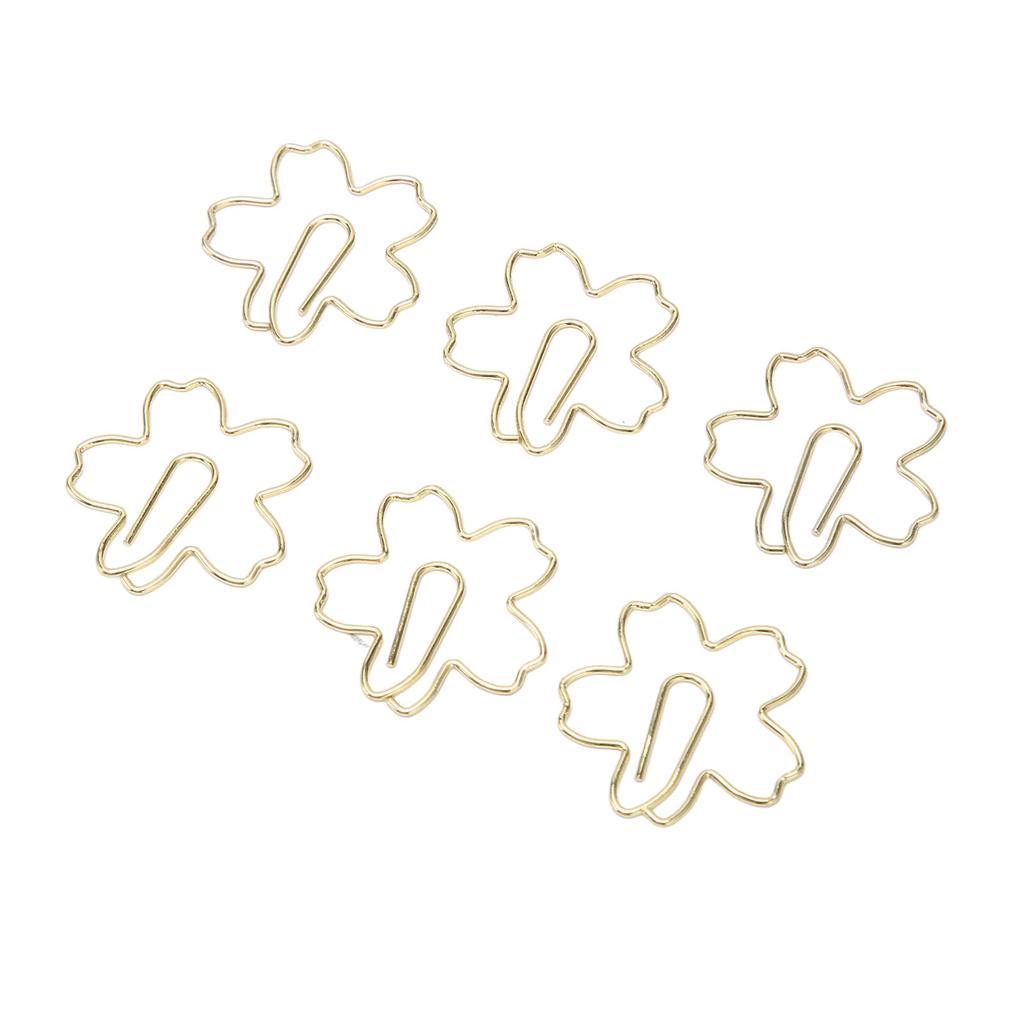 100Pcs Fancy Paperclips Style Metal Box Packed Gold Color Cute Paper Clips for Office