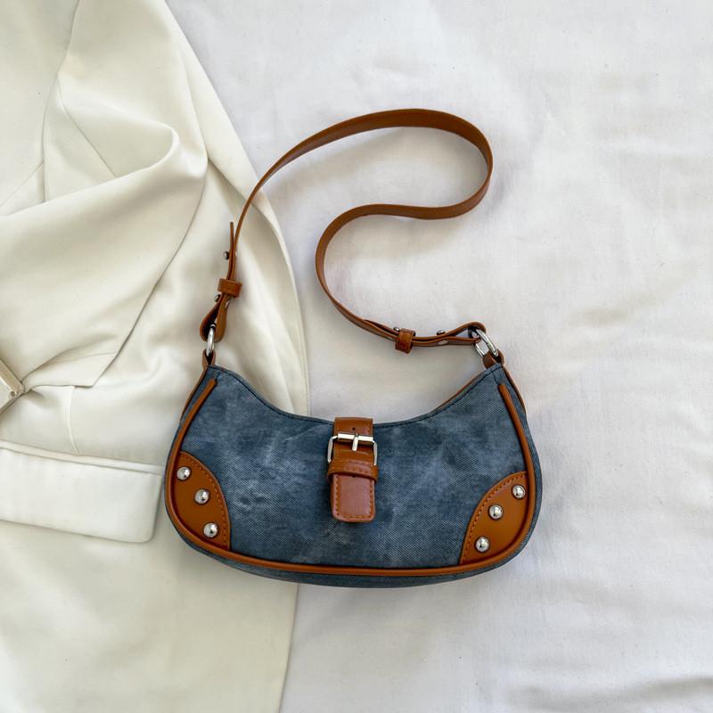 Trendy Street Style Women's Pu Shoulder Bag Unique Vintage Casual Baguette Bag For Everyday Use