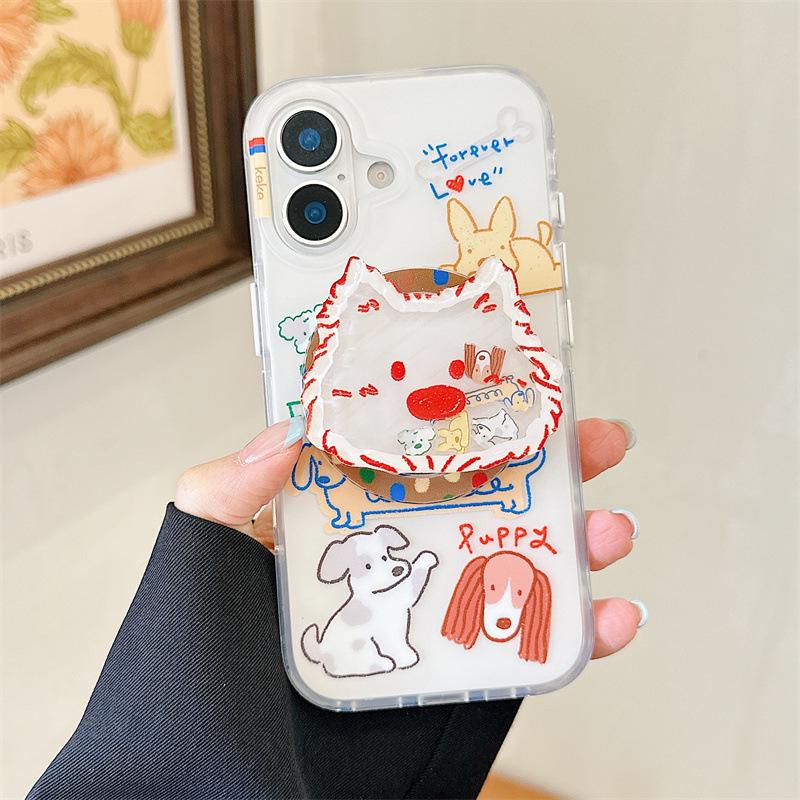 Милый чехол-додл с собачкой, магнитный, для iPhone 17/16 Pro Max/15 Pro
