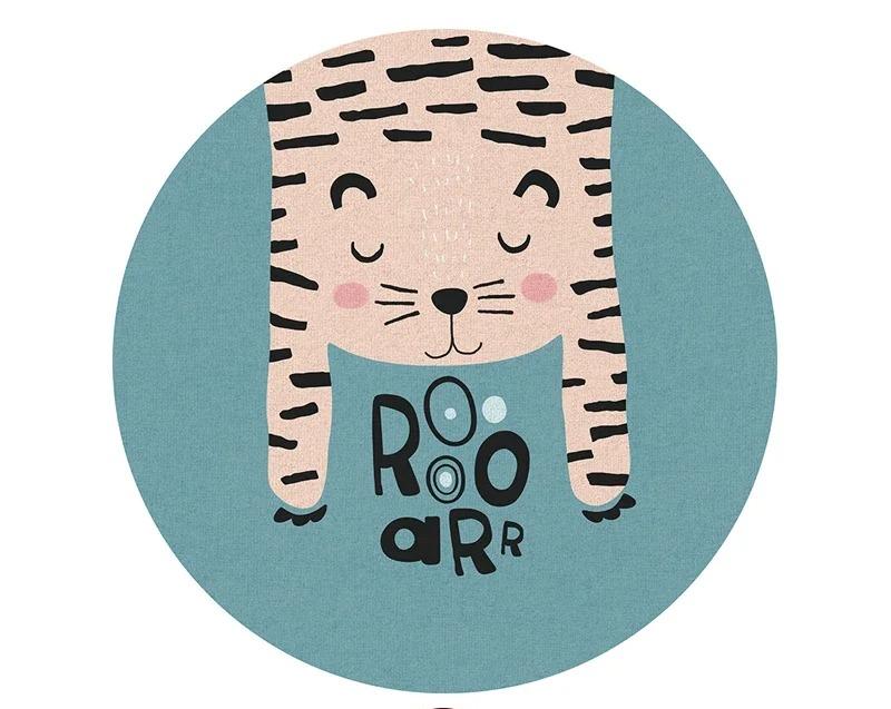 Мультяшные ковры для гостиной, милый декор для спальни, круглые коврики, нескользящий напольный коврик для стула, прикроватный ковер для детской комнаты, ковер для кабинета