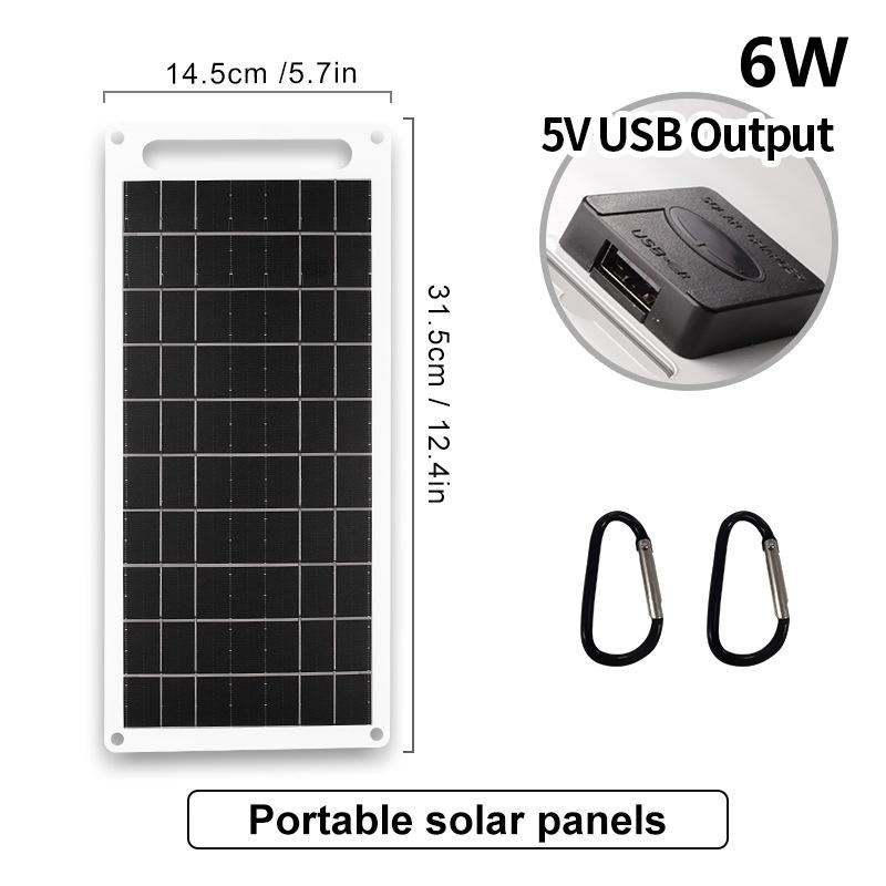 Солнечная панель с USB для походов и кемпинга на открытом воздухе, портативный аккумулятор, зарядное устройство для мобильного телефона, зарядная панель