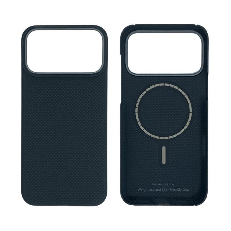 Сверхтонкий магнитный чехол из кевлара для iPhone 17 Pro Max с карбоновым волокном для теплоотвода и защиты от падений