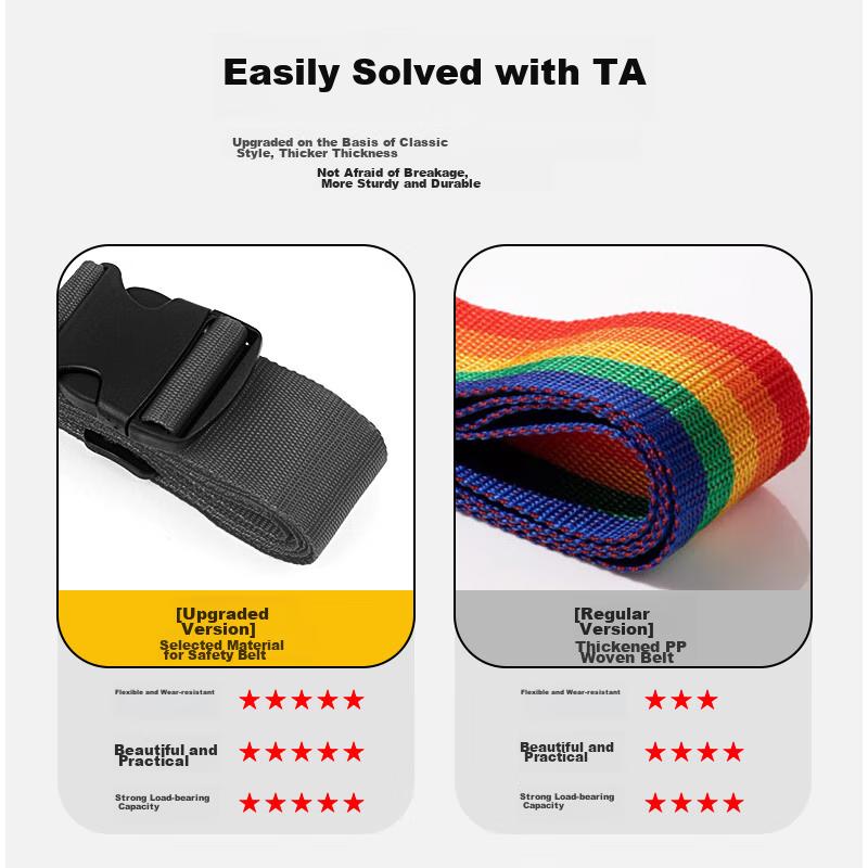 Luggage Strap, Cross-Style Handle, Checked Baggage Leather Case Reinforcement Packing Belt, Tie-Down Strap, Fixing Binding Protection Rope, Bandage