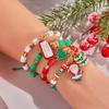 4pcs Colorful Christmas Bracelet Set Stackable Wristband Jewelry New Adjustable Braided Bracelet