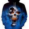Gothic Skull 3D Pattern Print Men's Long Sleeve Hoodies Street Casual SportsSweatshirt, Scary Style, For Autumn And Spring