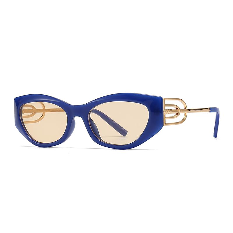 Specially Designed For Angular Cat-Eye Sunglasses Modern Retro Temples With Jumping Shape Decorative Sunglasses Lh