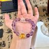 Ladies Pure Amethyst Beaded Bracelet, Natural Fresh Ornament for Travel Gift