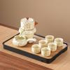 Semi-automatic Kung Fu Lazy Tea Set Huang Ru Golden Silk Set Household High-end Stone Grinding Teapot Enterprise Souvenir