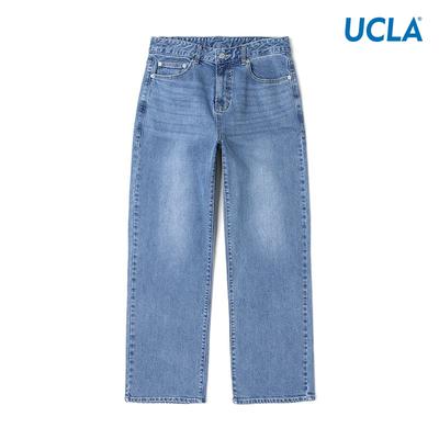 Унисекс джинсовые брюки UCLA, полуширокие, стираные [Светло-индиго](Ua3Dp84_03)