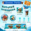 86pcs Cartoon Party Tableware Set, Cartoon Birthday Party Decorations Tableware Packs Includ Cartoon Banners Tablecloth Plates Cups Napkins etc