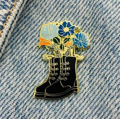 Новая эмалированная булавка с цветком, летняя обувь, ботинки с металлическим разъемом, подарок на день рождения, 1 шт.