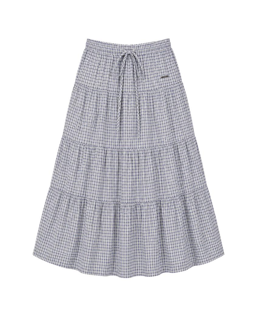 Cloet Check Tiered Long Skirt + 2 Colors
