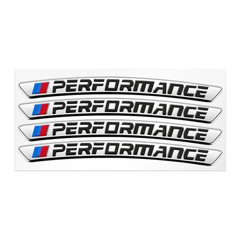 4pcs Car Wheel Hub Stickers Auto Tire Rim Decorative Accessories For BMW 1 3 5 7 Series M Performance M M3 M5 X1 X2 X3 X4 X5 MRY7