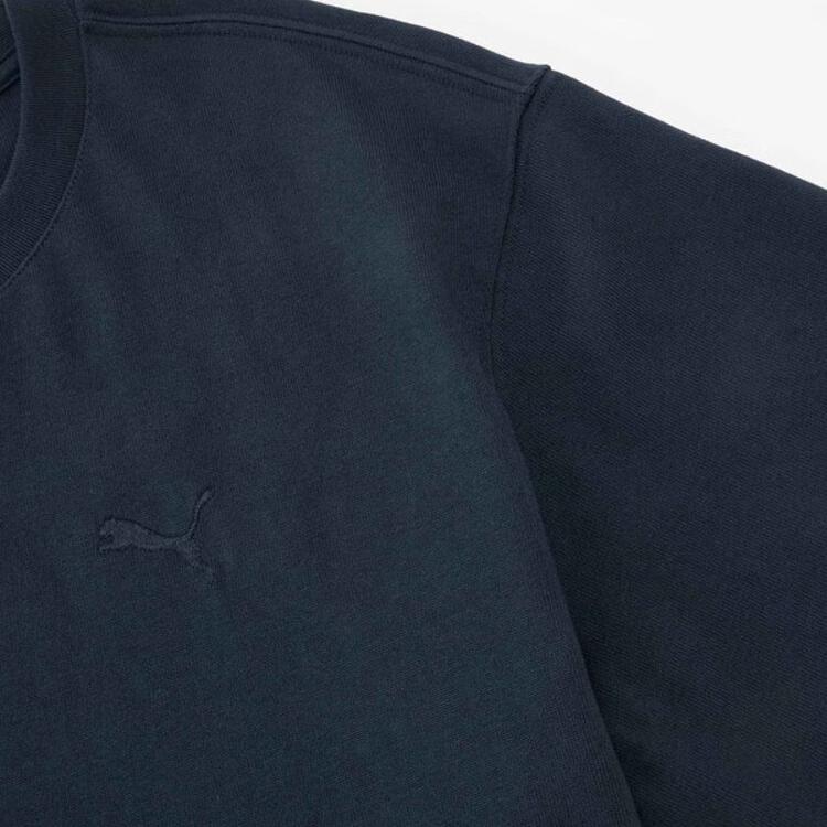 Puma Primeess Ss25 Расслабленный Морской Повседневный Футболка с Круглым Вырезом Однотонная с Коротким Рукавом Унисекс Топы Темно-Синий 632978-14