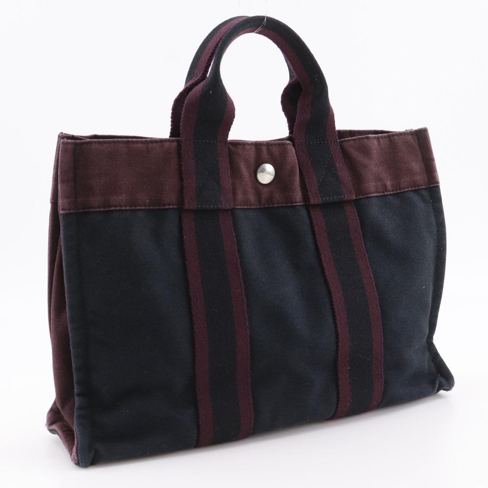 Hermes Сумка Fourre ToutPM Черный / красный хлопок унисекс Б/у