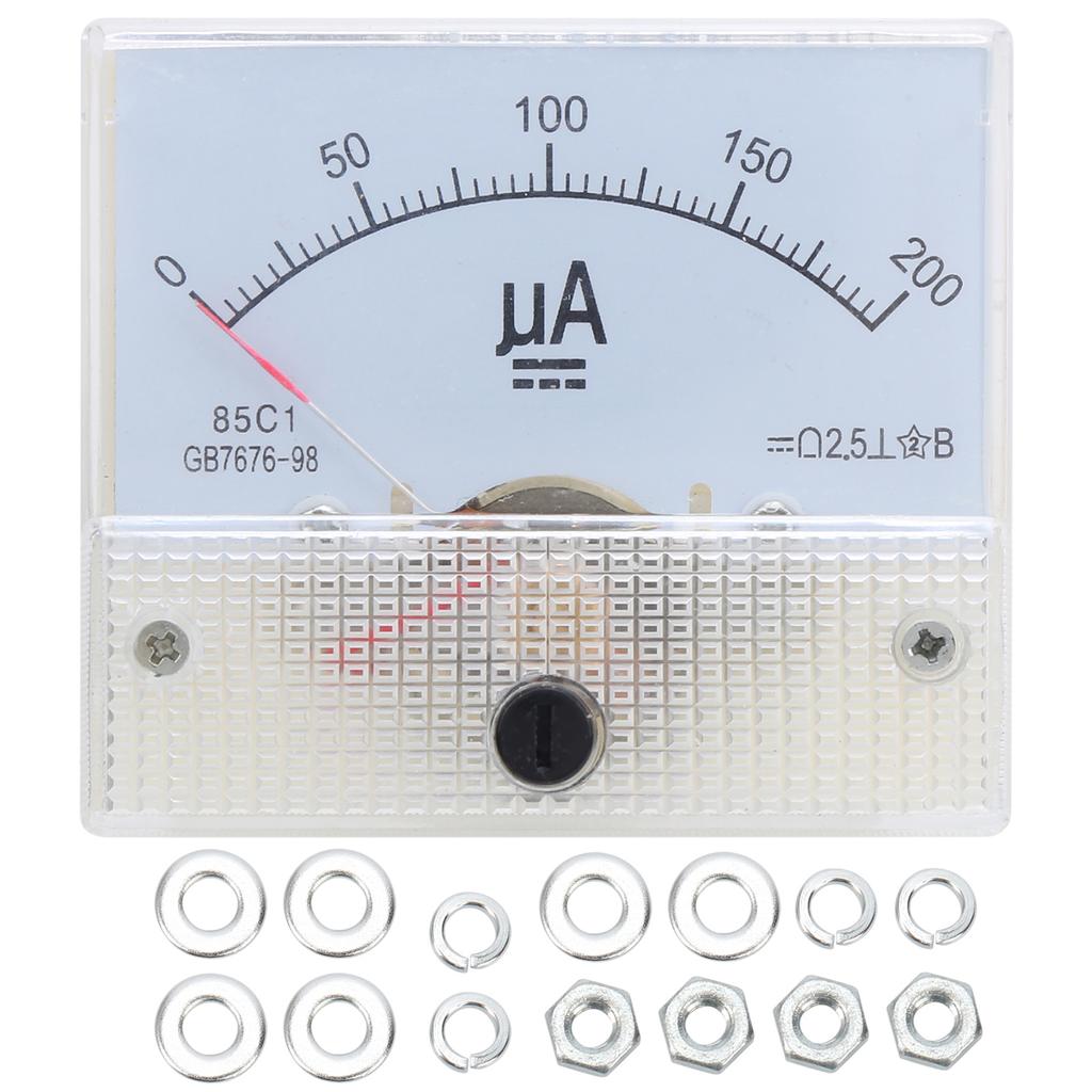 85C1 DC 0 200UA Pointer Current Meter HighAccuracy Ammeter Analog Panel Current Measuring Meter