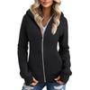 Women's Solid Color Zipper Hoodie And Fleece Hoodie Coat