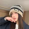 Blocked Fashionable Color Striped Design Women Casual Knitted Hat Winter For