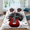 Guitar Duvet Cover Set Music Theme Bedding For Teens Microfiber Vintage Grey Guitar On Wooden Floor Quilt Cover Queen King Size