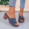 Fashion 2025 Metal Buckle Slippers Flats Platform Flip Flops Shoes Female Summer Beach Sandals Fashion New Casual Open Toe Slides