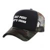 Кепки Eat Pussy It Vegan Trucker, унисекс, забавная шляпа, бейсболка, крутые летние унисекс, сетчатые кепки MZ-467
