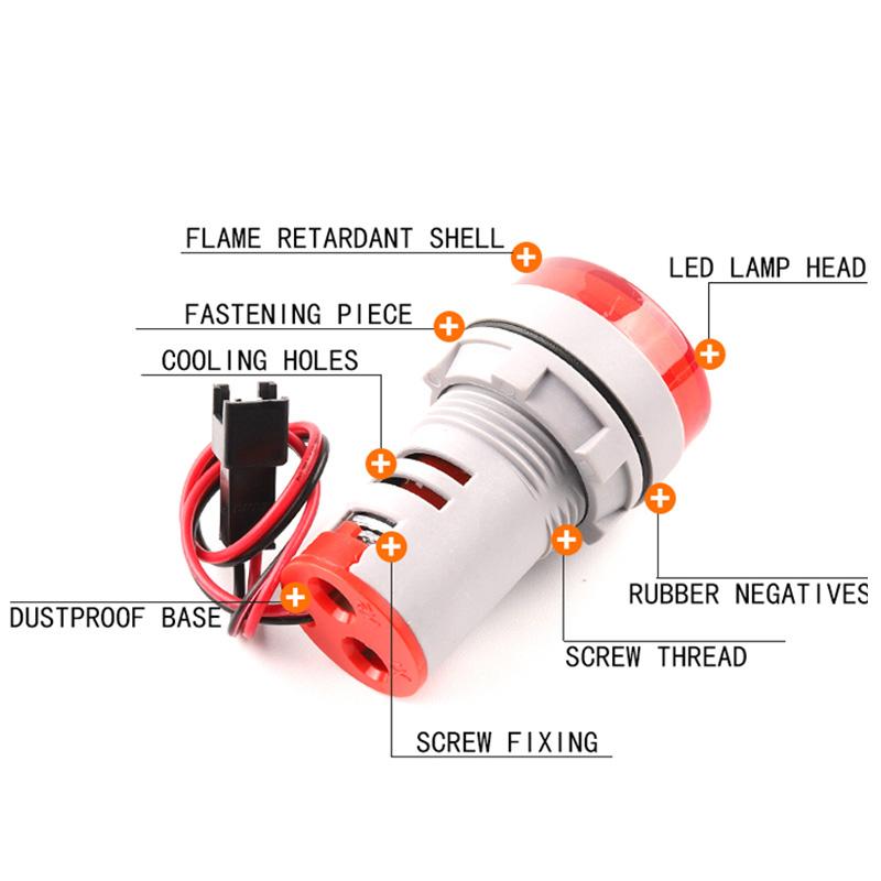 22мм Круглый Квадратный Двойной Светодиодный Индикатор Сигнальная Лампа Цифровой Вольтметр Амперметр 0-100А Ампер Вольт Тестер Напряжения Измеритель AC 20-500В