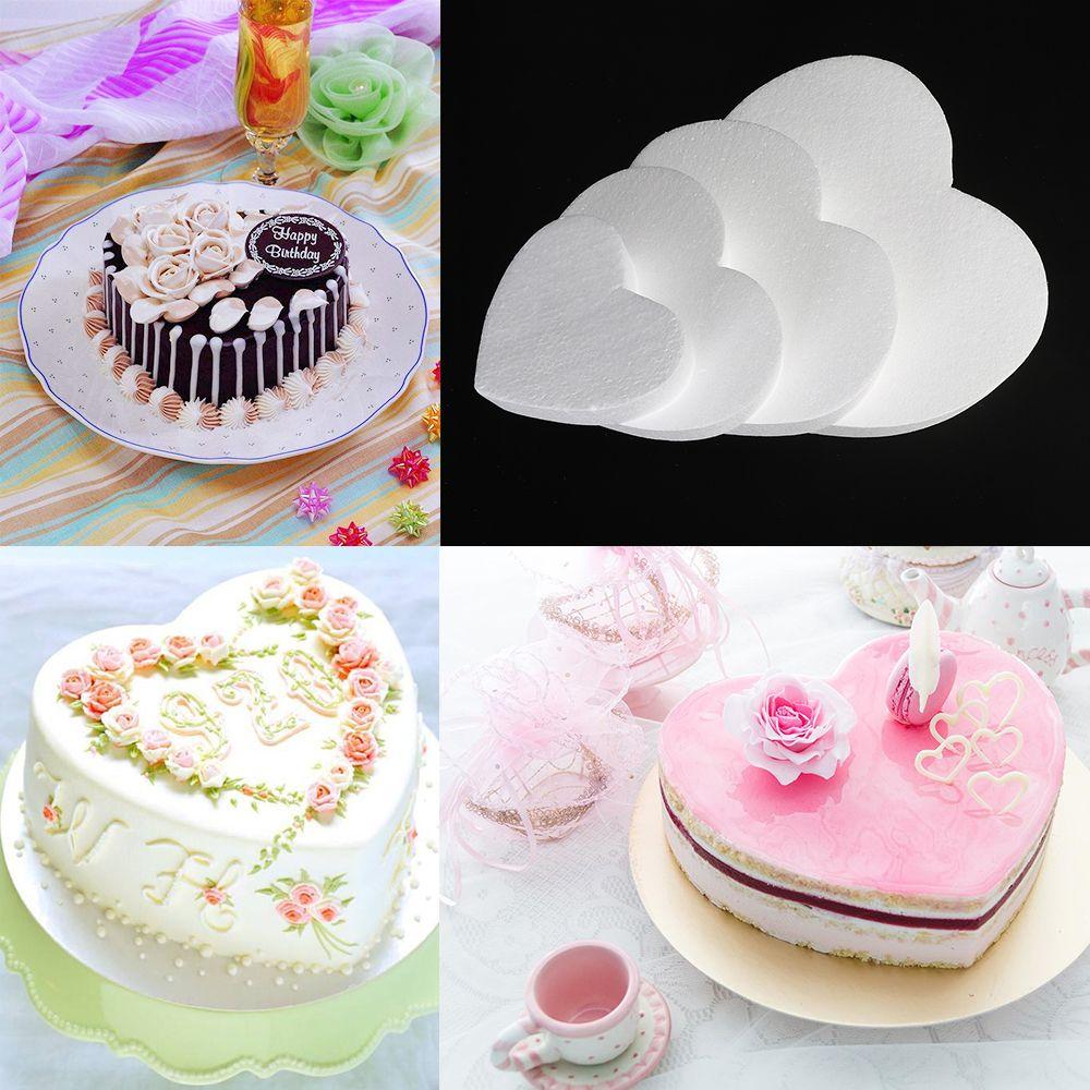 Flower Decor Sugarcraft Dummy Cake Foam Mould Practice Model Polystyrene Styrofoam Heart Shaped