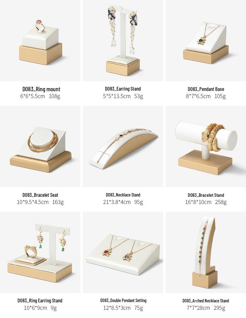 Бежевая подставка для демонстрации ювелирных изделий из жадеита из ПУ кожи для колец и подвесок