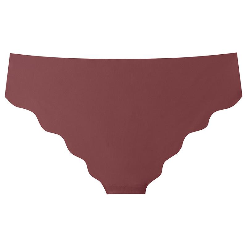 Женские бесшовные трусики-бикини из ледяного шелка, сексуальные трусы с низкой талией, нижнее белье с волнистыми краями, закрывающее половину бедер