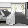 Complete Pack 6 Pieces Anthracite/White Reversible Duvet Cover for Bed 140 X 190 Cm