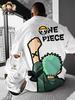 Футболки с принтом One Piece Luffy Zoro для мужчин, Аниме, Летние Y2k, Хлопок, Повседневные, Оверсайз, Короткий рукав, Стритвир, Харадзюку