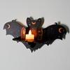 Хэллоуин Летучая мышь Настенная плавающая полка Искусственный кристалл Полка для дисплея Деревянный подсвечник