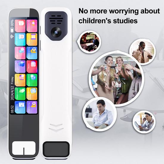 Ручка-переводчик с интеллектуальным искусственным интеллектом, сенсорным экраном, функцией записи голоса, перезаряжаемая, совместимая с Wi-Fi и Bluetooth, ручка со сканером