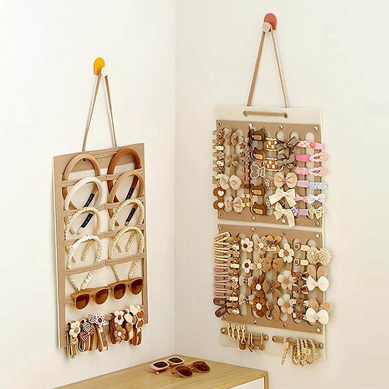 Органайзер для бантов для волос, настенный подвесной держатель для повязки на голову, вешалка для хранения заколок для волос, компактный аксессуар для комнаты для девочек