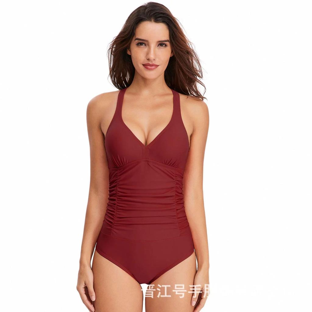 TUINANLE Купальник с эффектом пуш-ап, цельный пляжный купальный костюм с перекрещивающейся спиной